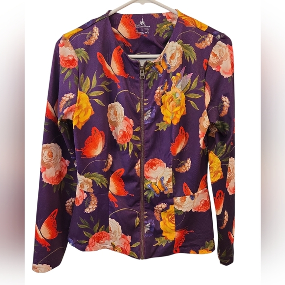 DISNEY PARKS TINKERBELL PEPLUM ZIP FRONT JACKET,CARDIGAN,BLAZER. SIZE .X-SMALL. - Picture 1 of 11